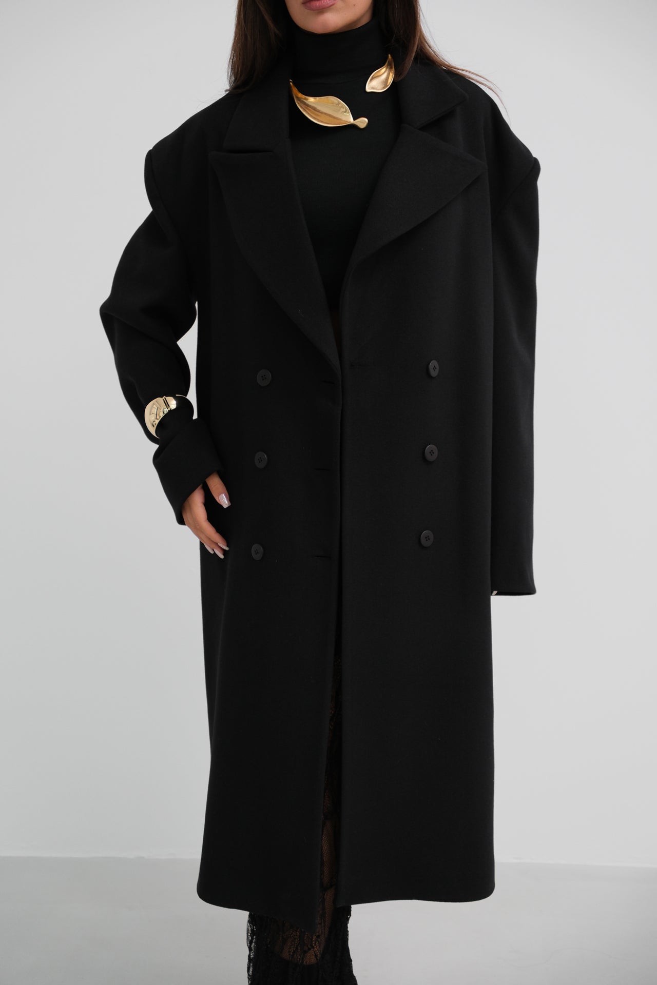 Timeless Oversized  Black Maxi Coat