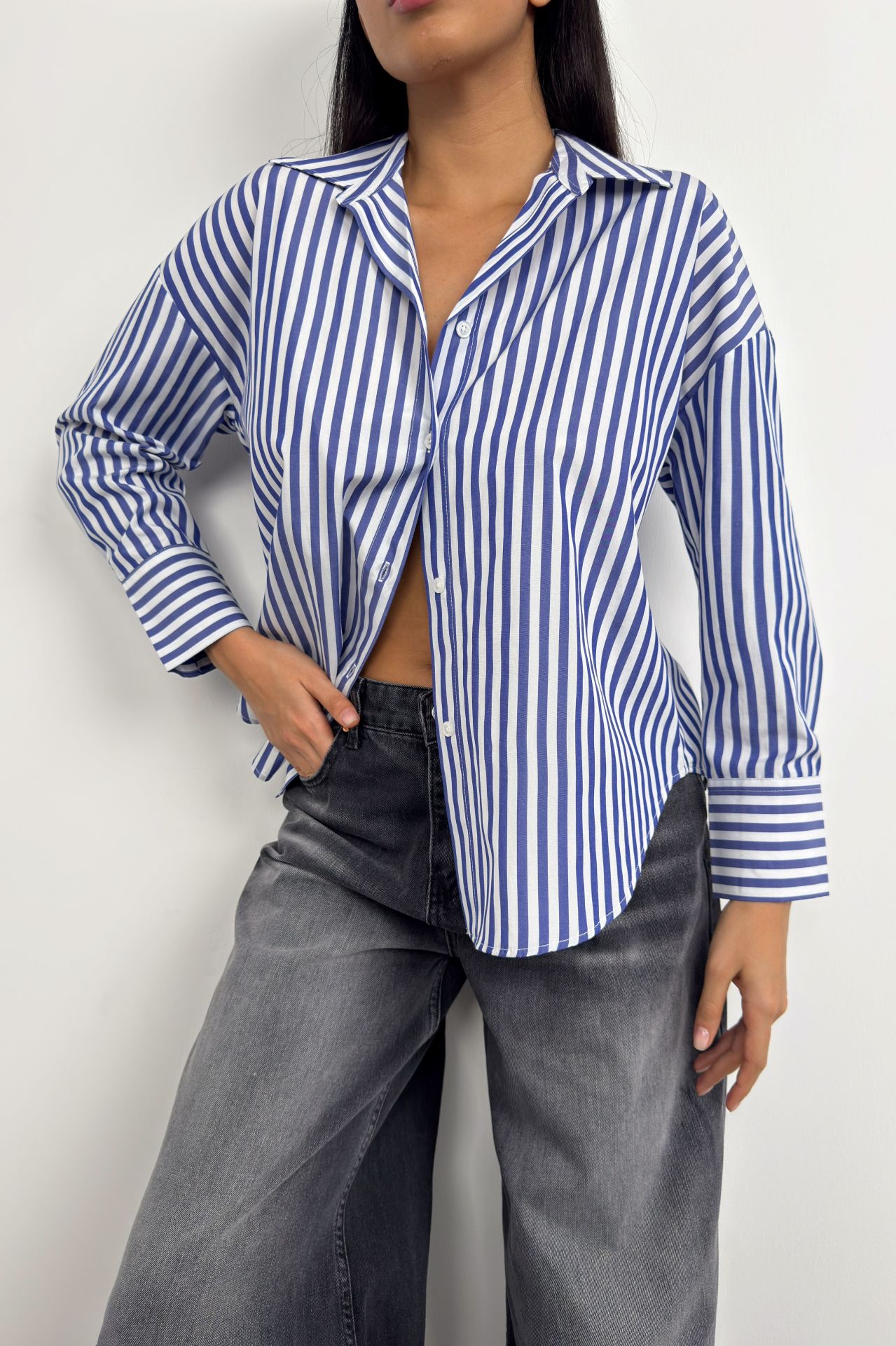 Nautical Stripes Oversized Shirt