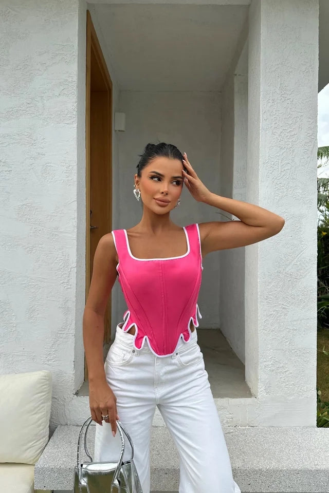 Fuchsia Statement Crop Top