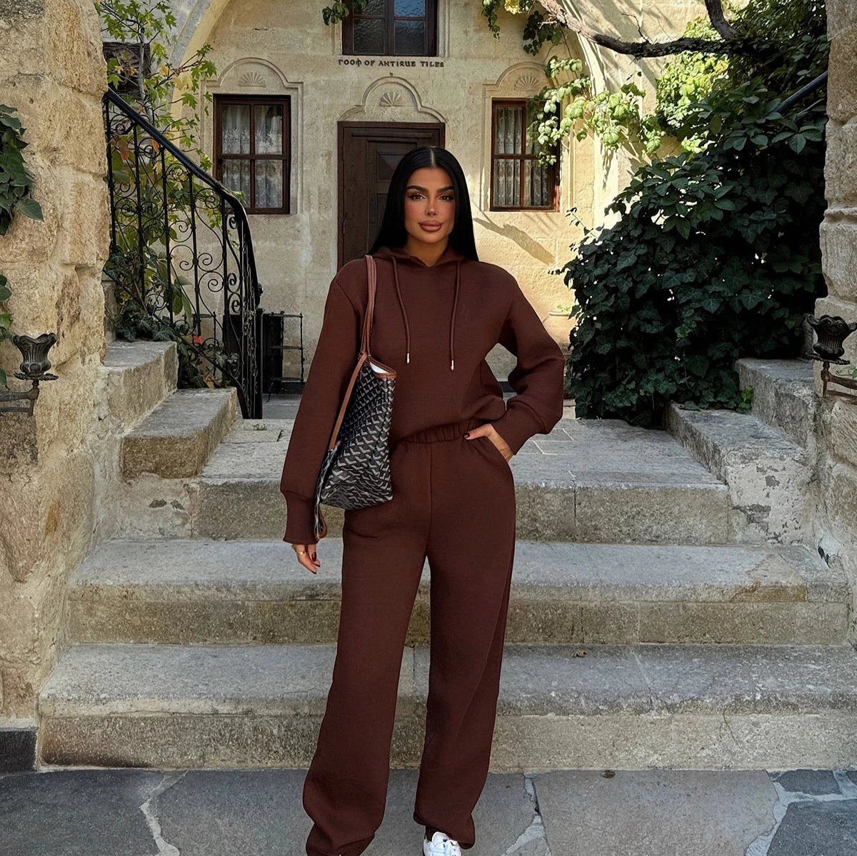 Luxe Brown Relaxed Tracksuit Set