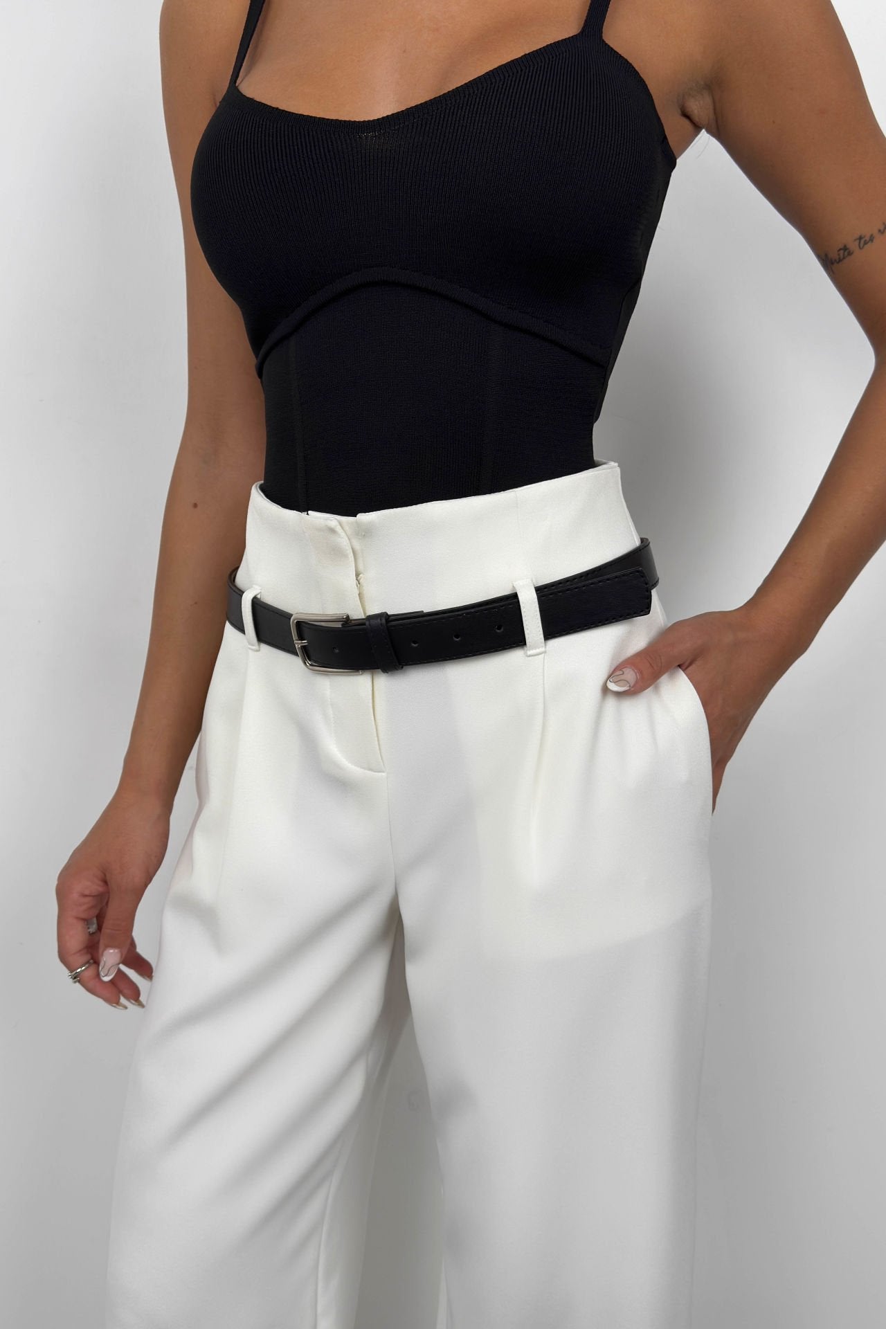 Elegance Belted High-Waist Trousers