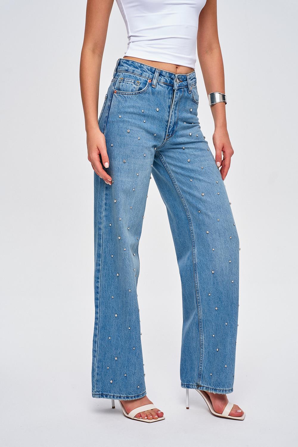 Celestial Embellished Wide-Leg Jeans