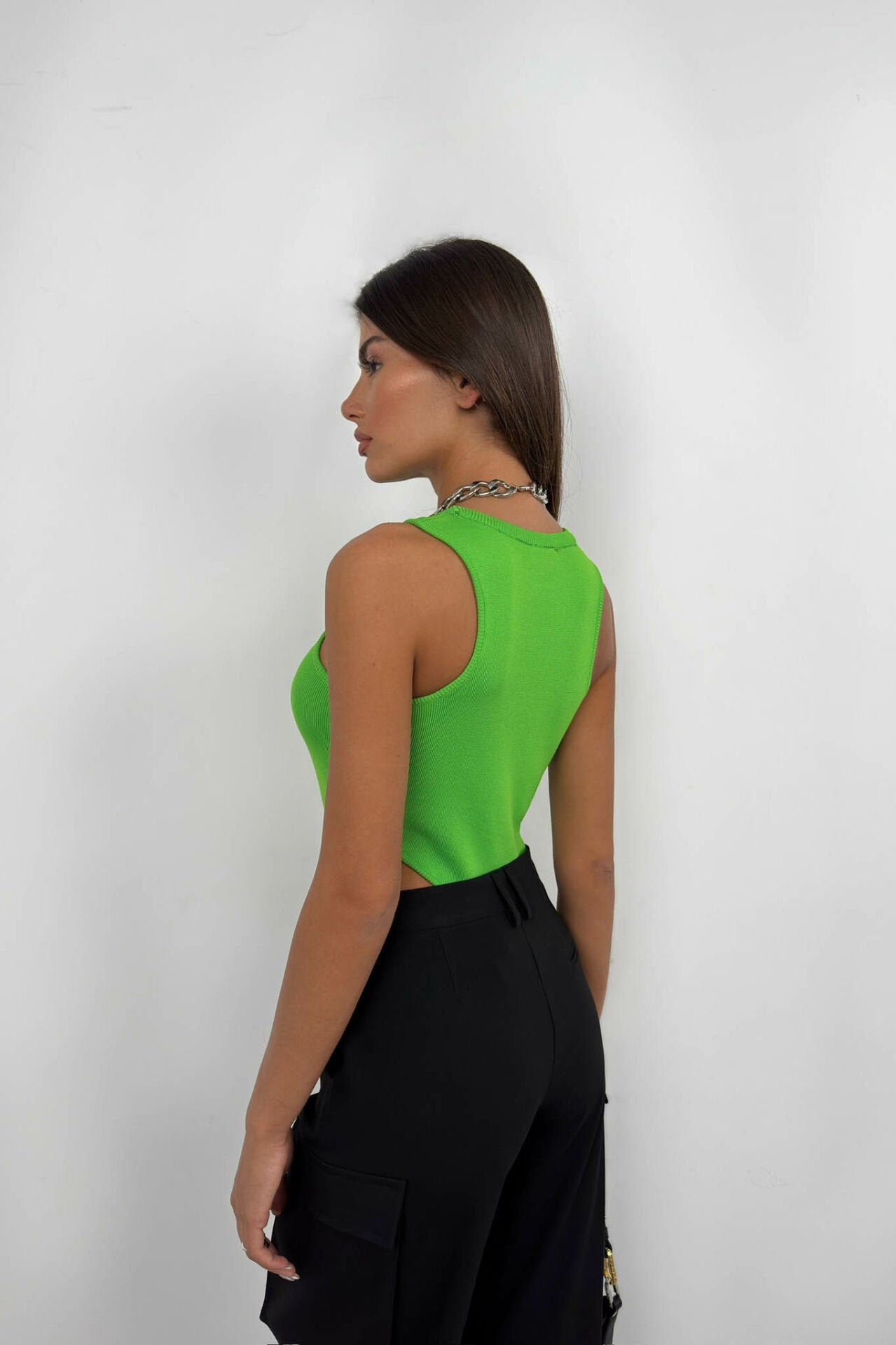 Lime Radiance Cut-Out Bodysuit