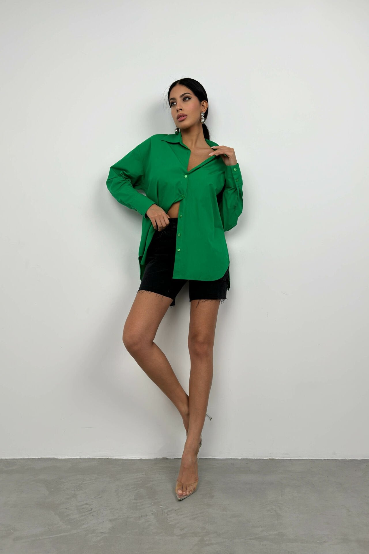 Emerald Backless Lace-Up Shirt