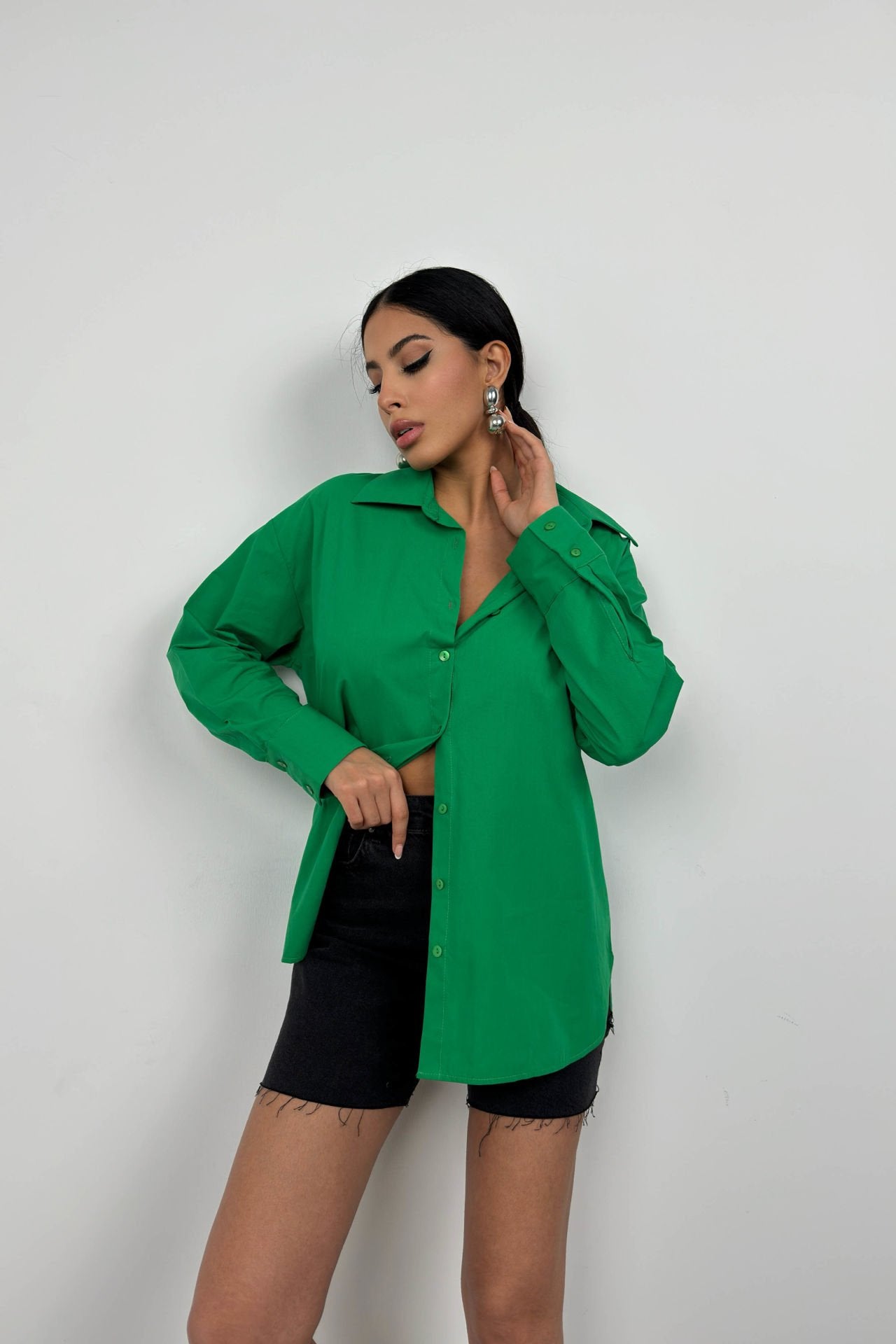 Emerald Backless Lace-Up Shirt