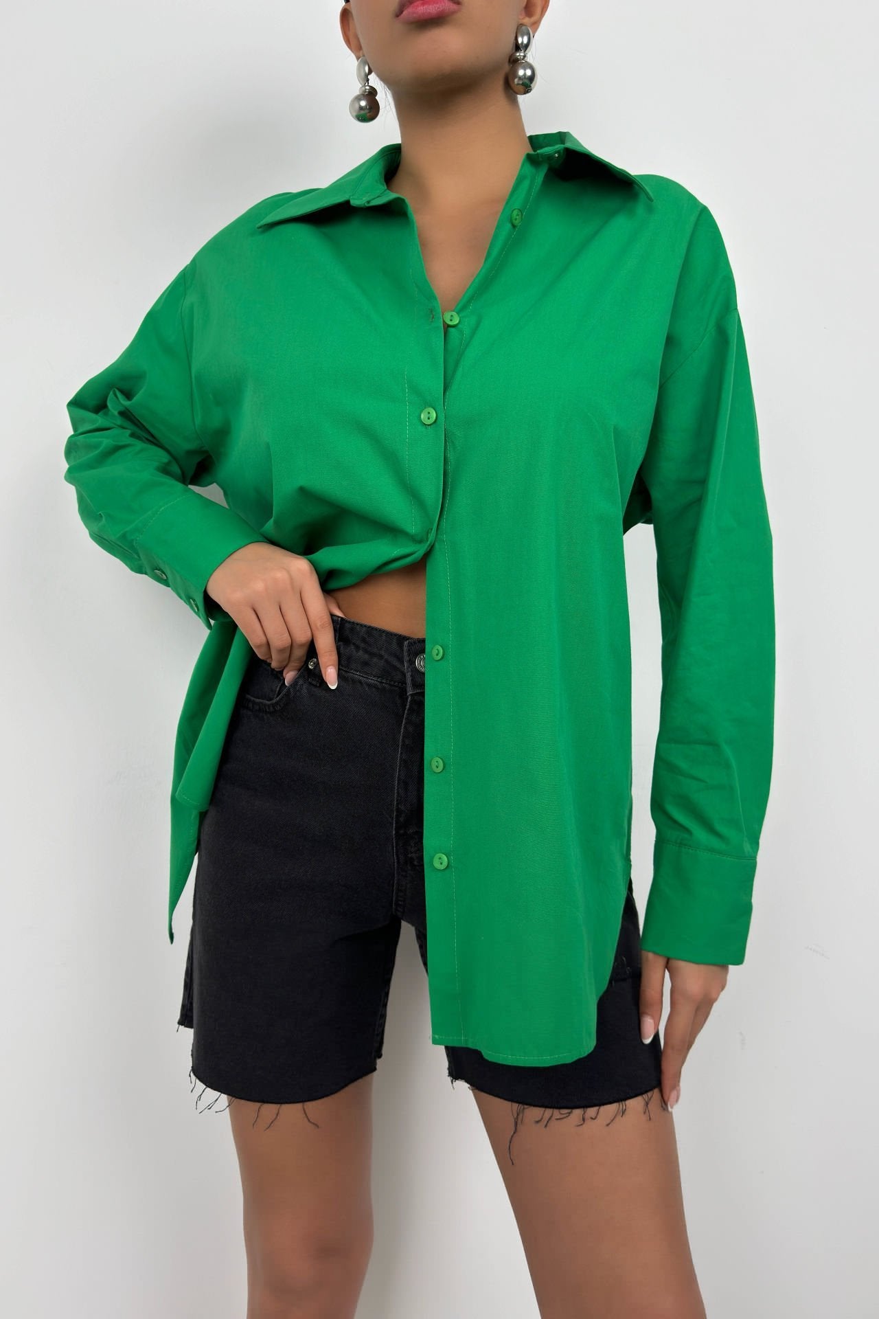 Emerald Backless Lace-Up Shirt