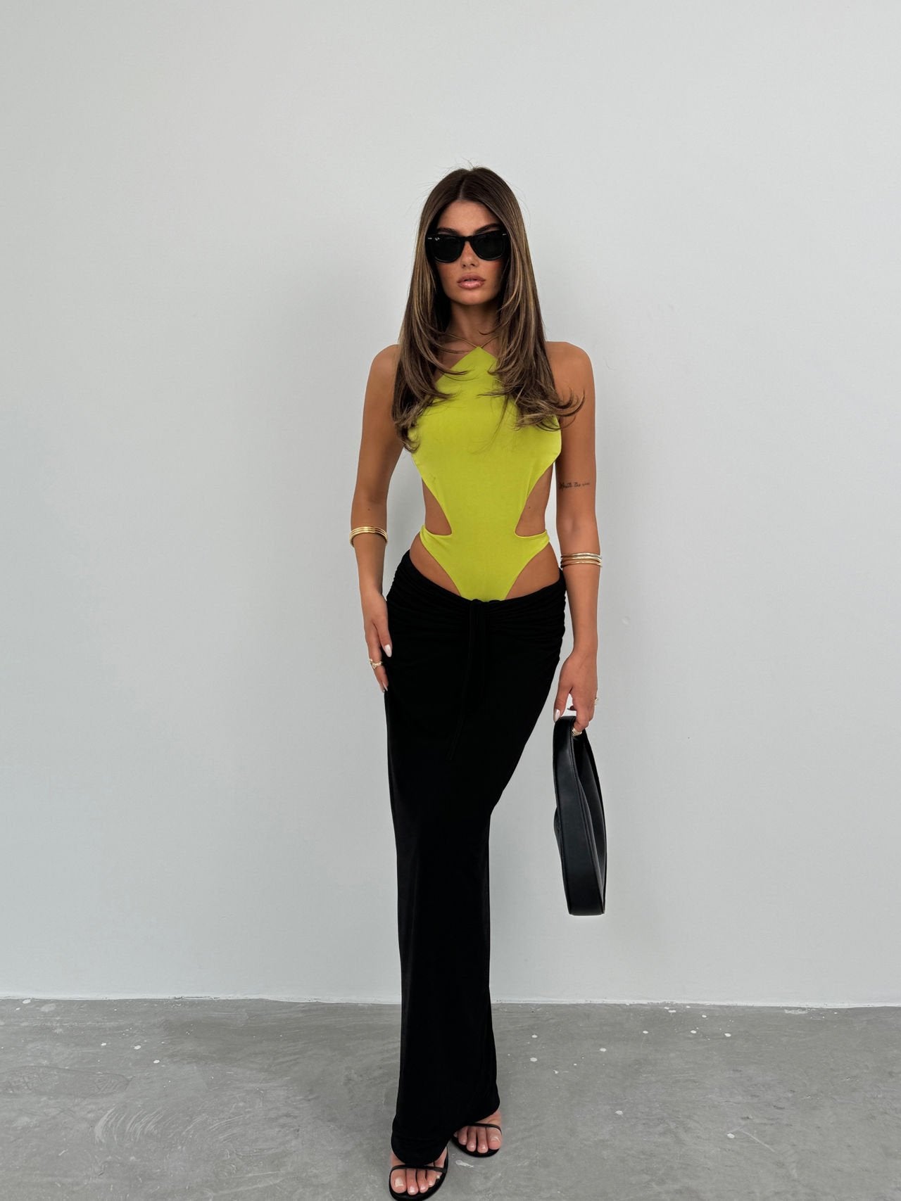 Radiant Elegance: The Lime Back Detail Bodysuit