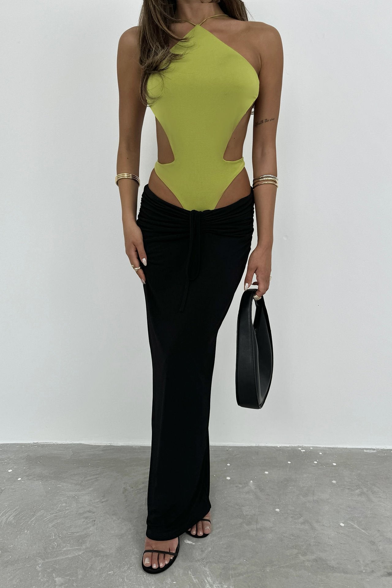 Radiant Elegance: The Lime Back Detail Bodysuit