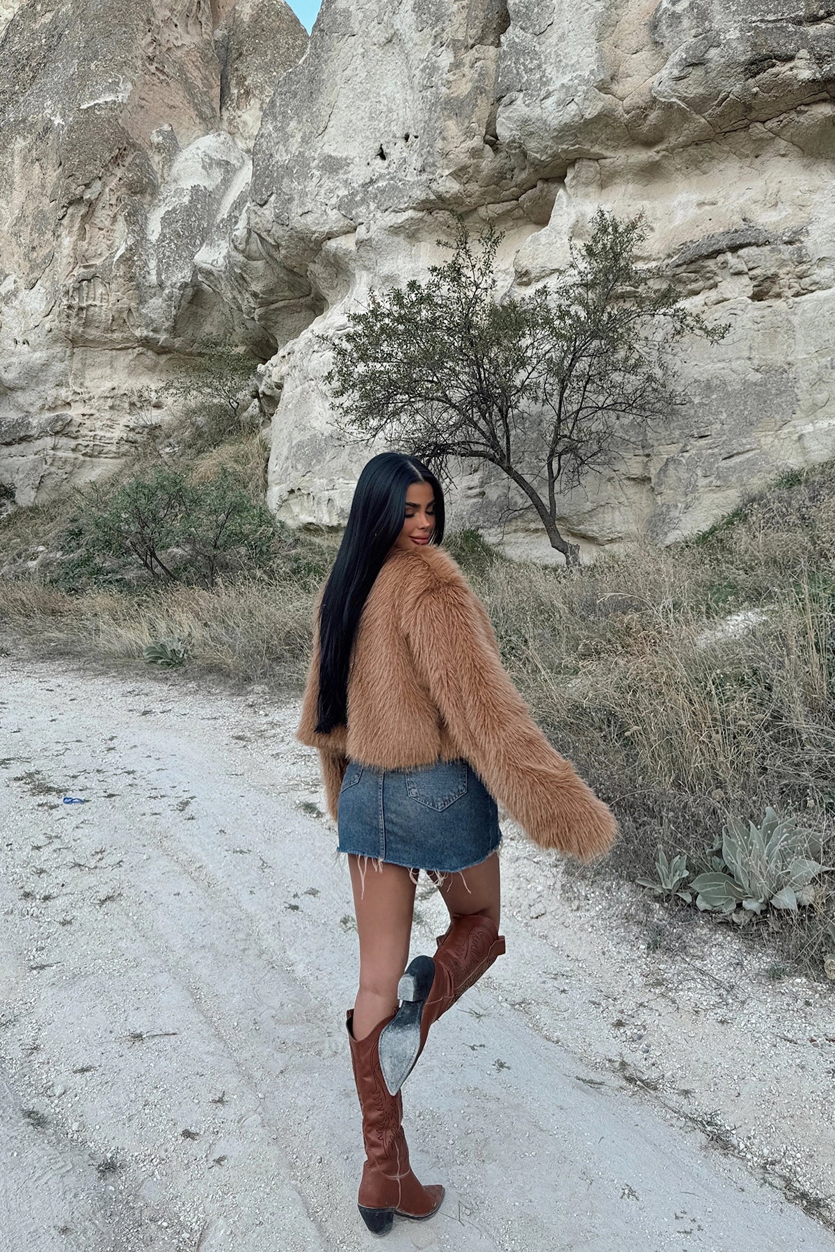 Luxe Tan Faux Fur Jacket